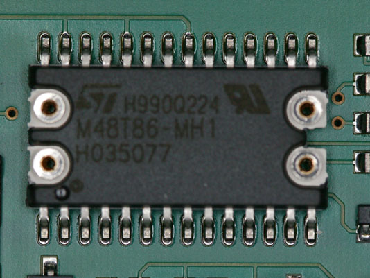 Close-up of socket on IC