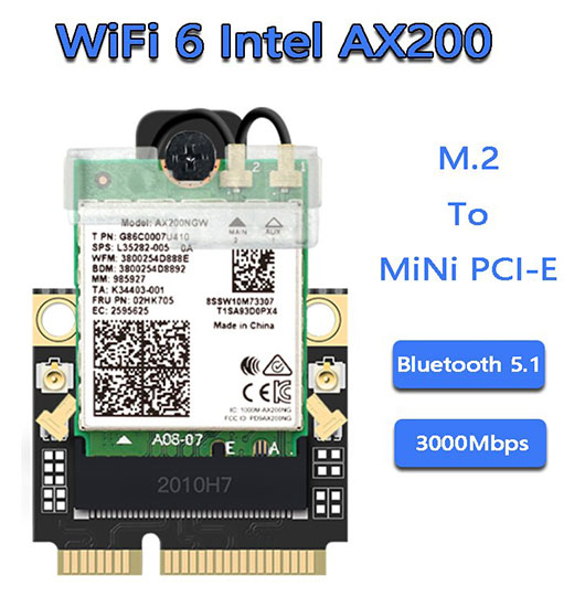 Intel Wi-Fi 6 AX200 (AX200D2WL) 