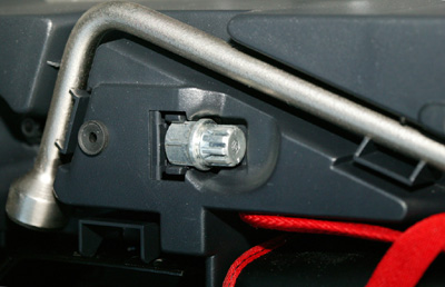 [Wheel lock key in trunk]