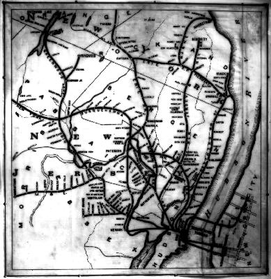 [Map Showing Tunnels & R.R. Lines in New Jersey]