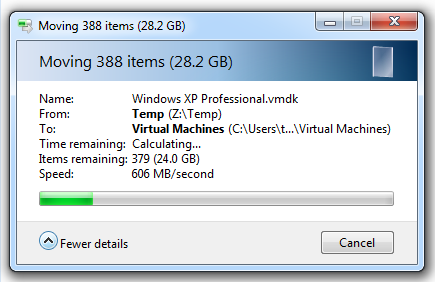 [606MB/sec - not too shabby]